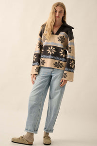 Cross Country Collared Alpine Knit Sweater - ShopPromesa