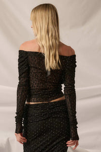 Written in the Stars Studded Lace Off-Shoulder Top - ShopPromesa
