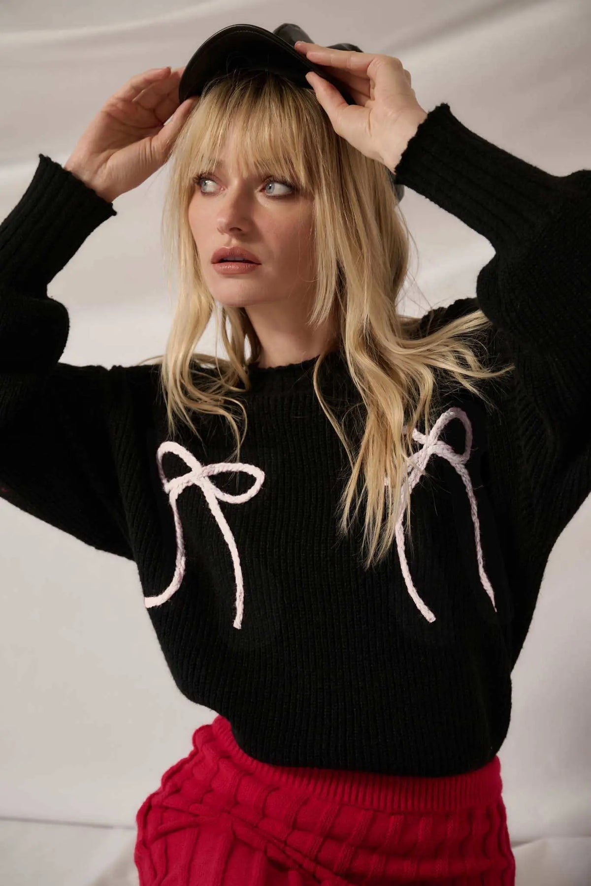 Ribbon Threaded Knit Sweater main image 0