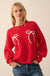 Tied and True Ribbed Knit Yarn Bow Sweater - ShopPromesa