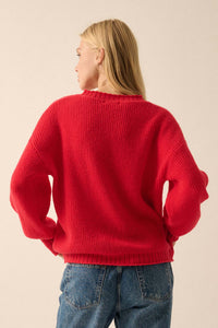 Tied and True Ribbed Knit Yarn Bow Sweater - ShopPromesa