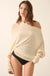 Too Blessed One-Shoulder Slub-Knit Dolman Sweater - ShopPromesa