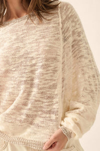 Feels So Good Burnout Knit Dolman-Sleeve Sweater - ShopPromesa