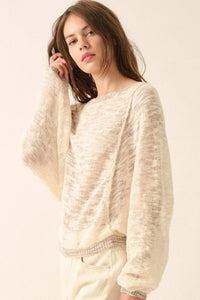 Feels So Good Burnout Knit Dolman-Sleeve Sweater - ShopPromesa