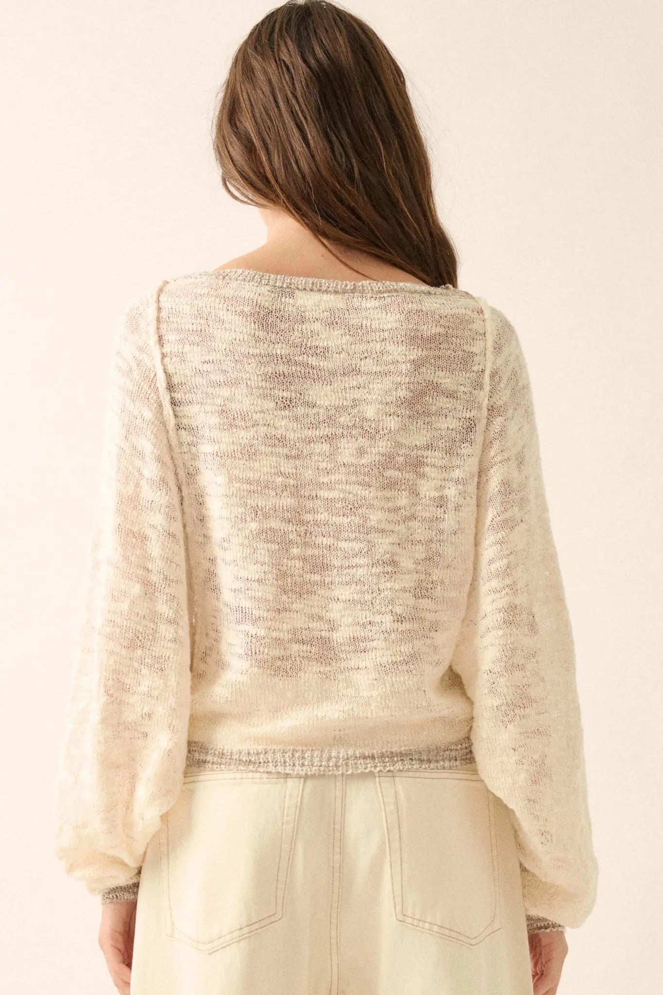 Feels So Good Burnout Knit Dolman-Sleeve Sweater - ShopPromesa