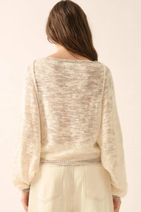 Feels So Good Burnout Knit Dolman-Sleeve Sweater - ShopPromesa