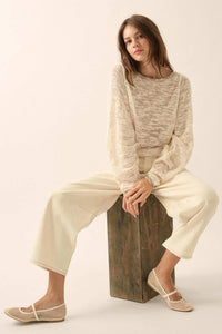 Feels So Good Burnout Knit Dolman-Sleeve Sweater - ShopPromesa