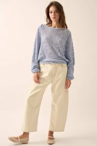 Feels So Good Burnout Knit Dolman-Sleeve Sweater - ShopPromesa