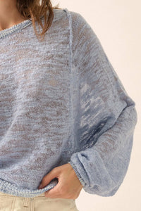 Feels So Good Burnout Knit Dolman-Sleeve Sweater - ShopPromesa