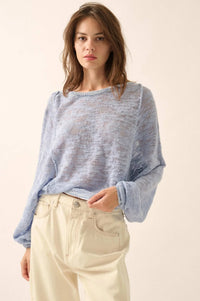 Feels So Good Burnout Knit Dolman-Sleeve Sweater - ShopPromesa