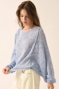 Feels So Good Burnout Knit Dolman-Sleeve Sweater - ShopPromesa