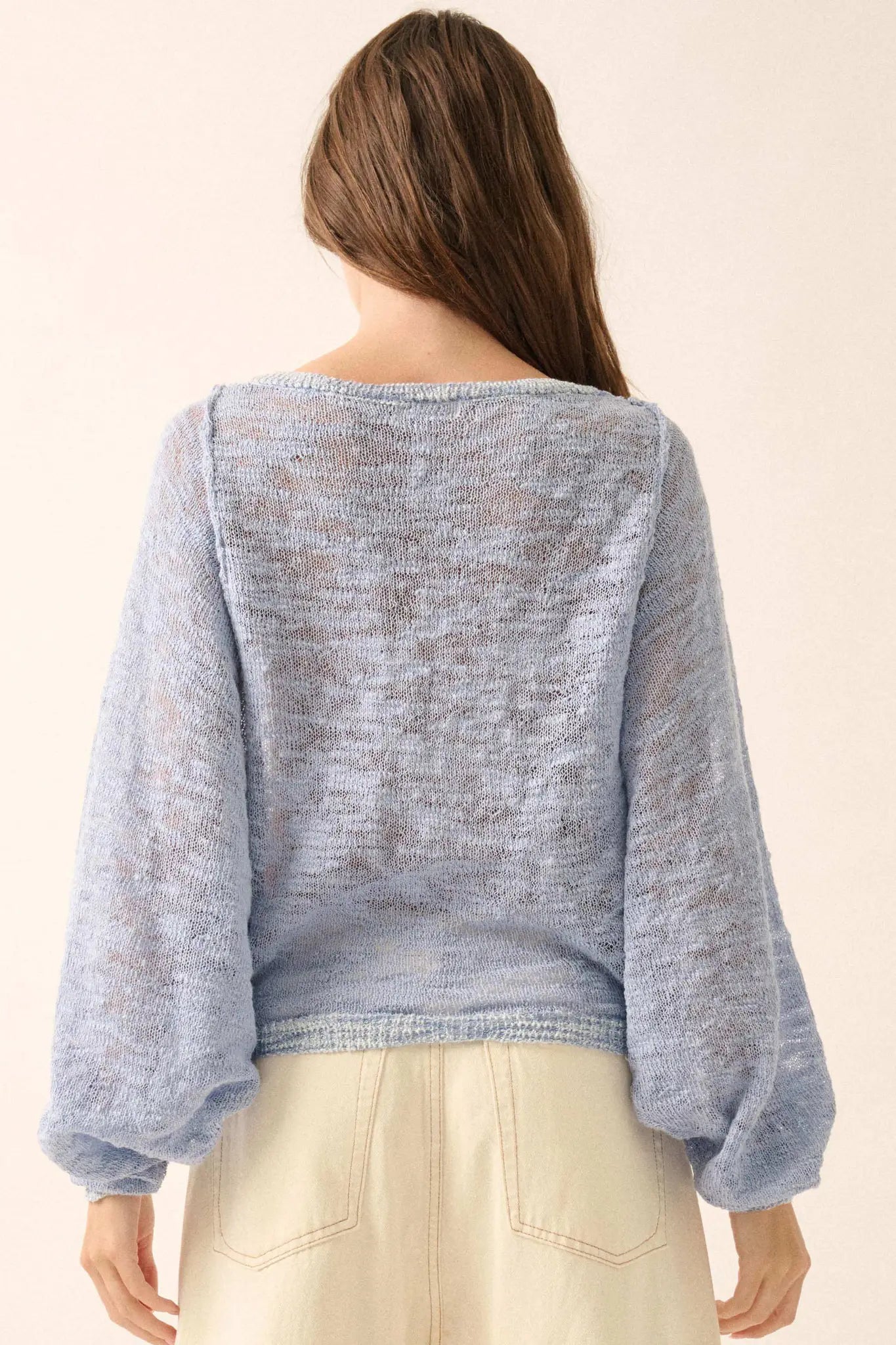 Feels So Good Burnout Knit Dolman-Sleeve Sweater - ShopPromesa