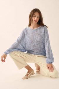 Feels So Good Burnout Knit Dolman-Sleeve Sweater - ShopPromesa
