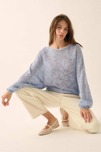 Feels So Good Burnout Knit Dolman-Sleeve Sweater - ShopPromesa
