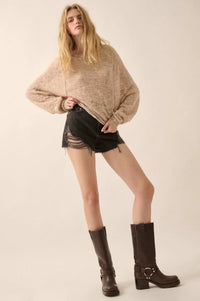 Feels So Good Burnout Knit Dolman-Sleeve Sweater - ShopPromesa