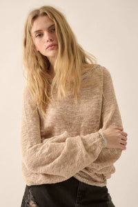 Feels So Good Burnout Knit Dolman-Sleeve Sweater - ShopPromesa