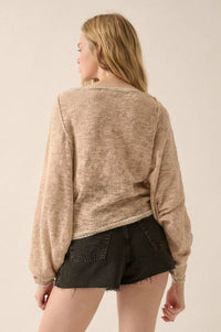 Feels So Good Burnout Knit Dolman-Sleeve Sweater - ShopPromesa