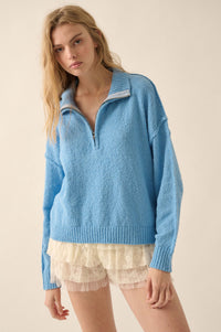 Choose Joy Textured Knit Half-Zip Sweater - ShopPromesa