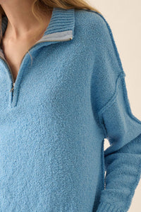 Choose Joy Textured Knit Half-Zip Sweater - ShopPromesa