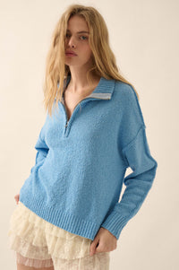 Choose Joy Textured Knit Half-Zip Sweater - ShopPromesa