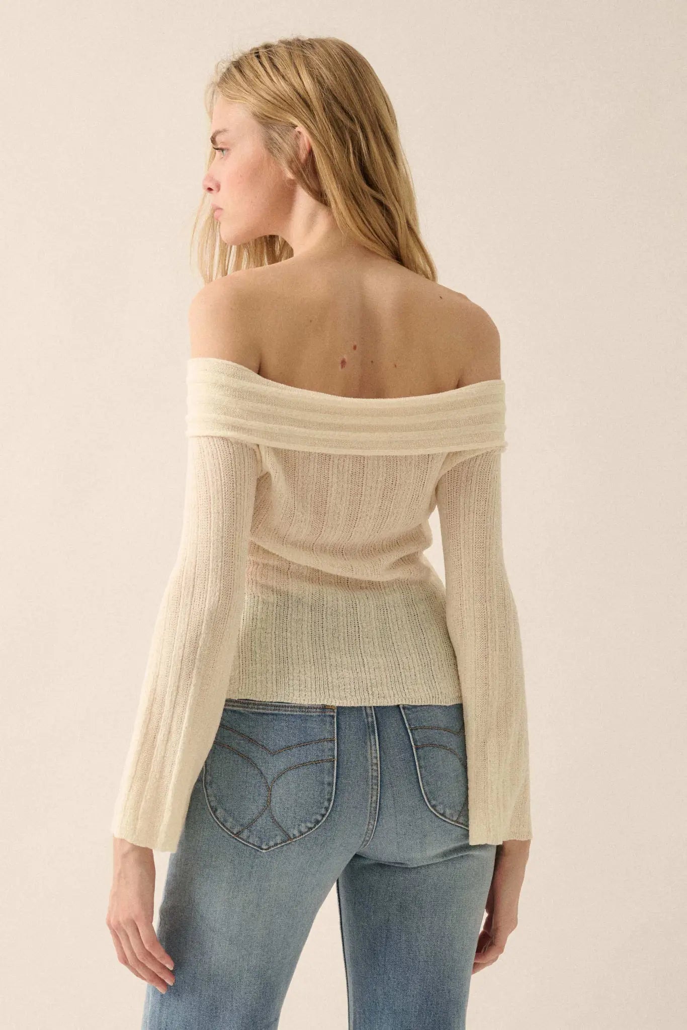 Dear Diary Off-Shoulder Tie-Front Cardigan - ShopPromesa