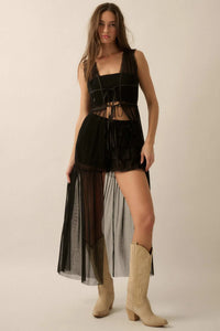 Softest Sigh Sheer Tulle Tie-Front Maxi Top - ShopPromesa