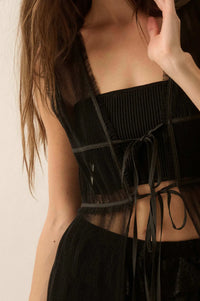 Softest Sigh Sheer Tulle Tie-Front Maxi Top - ShopPromesa