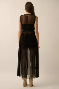 Softest Sigh Sheer Tulle Tie-Front Maxi Top - ShopPromesa