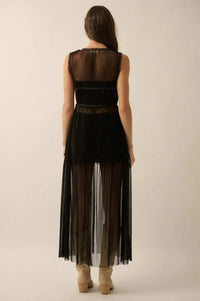 Softest Sigh Sheer Tulle Tie-Front Maxi Top - ShopPromesa