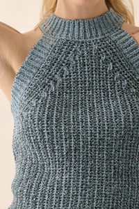 Take It Slow Rib-Knit Halter Sweater Tank Top - ShopPromesa