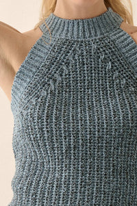 Take It Slow Rib-Knit Halter Sweater Tank Top - ShopPromesa