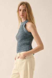 Take It Slow Rib-Knit Halter Sweater Tank Top - ShopPromesa
