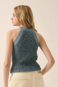 Take It Slow Rib-Knit Halter Sweater Tank Top - ShopPromesa