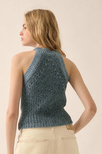 Take It Slow Rib-Knit Halter Sweater Tank Top - ShopPromesa