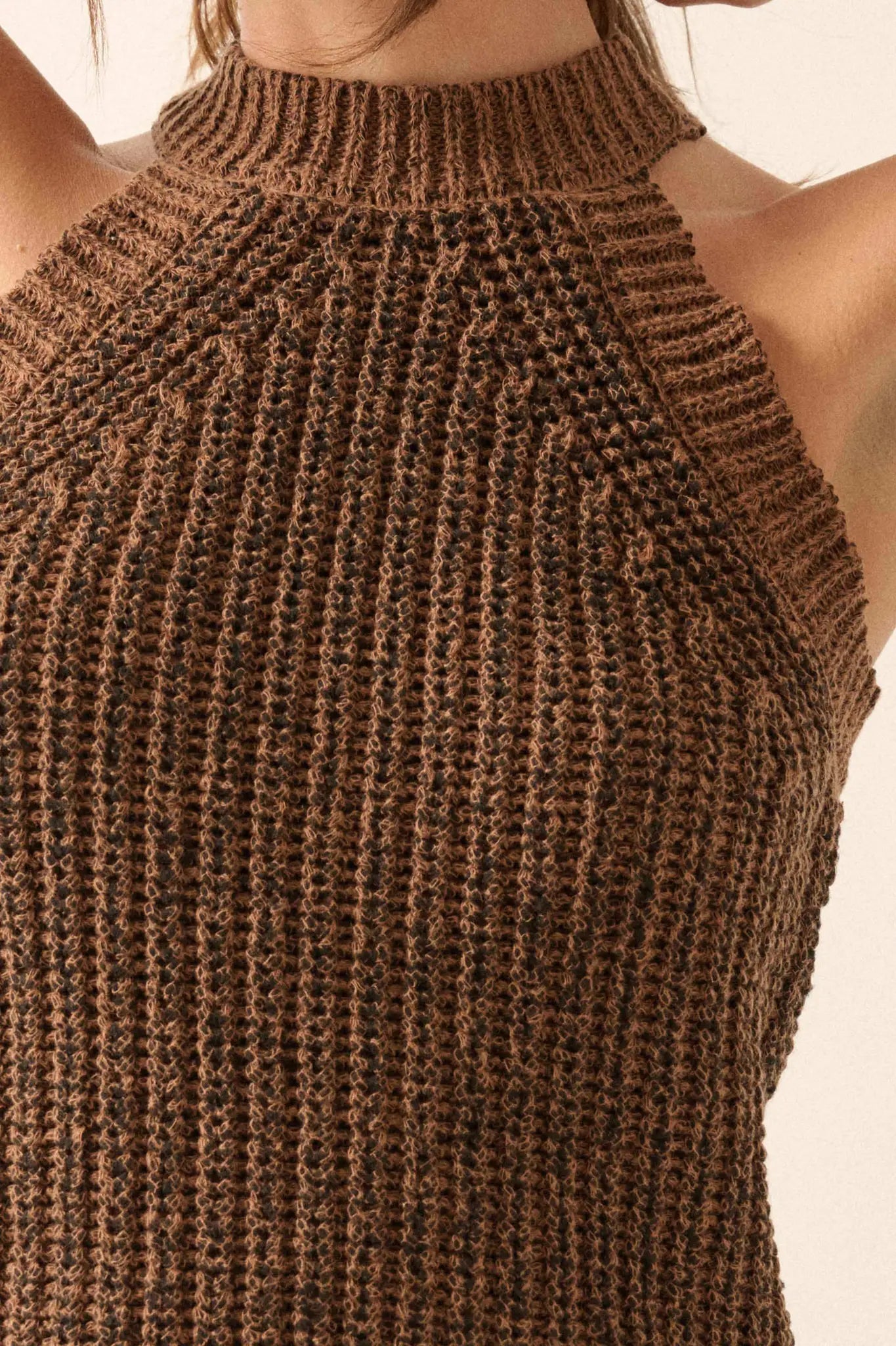 Take It Slow Rib-Knit Halter Sweater Tank Top - ShopPromesa