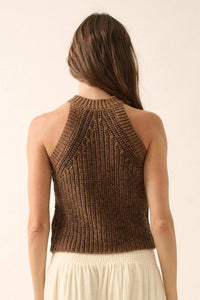 Take It Slow Rib-Knit Halter Sweater Tank Top - ShopPromesa