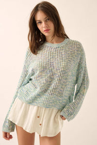 Beautifully Free Ribbed Open-Knit Oversize Sweater - ShopPromesa