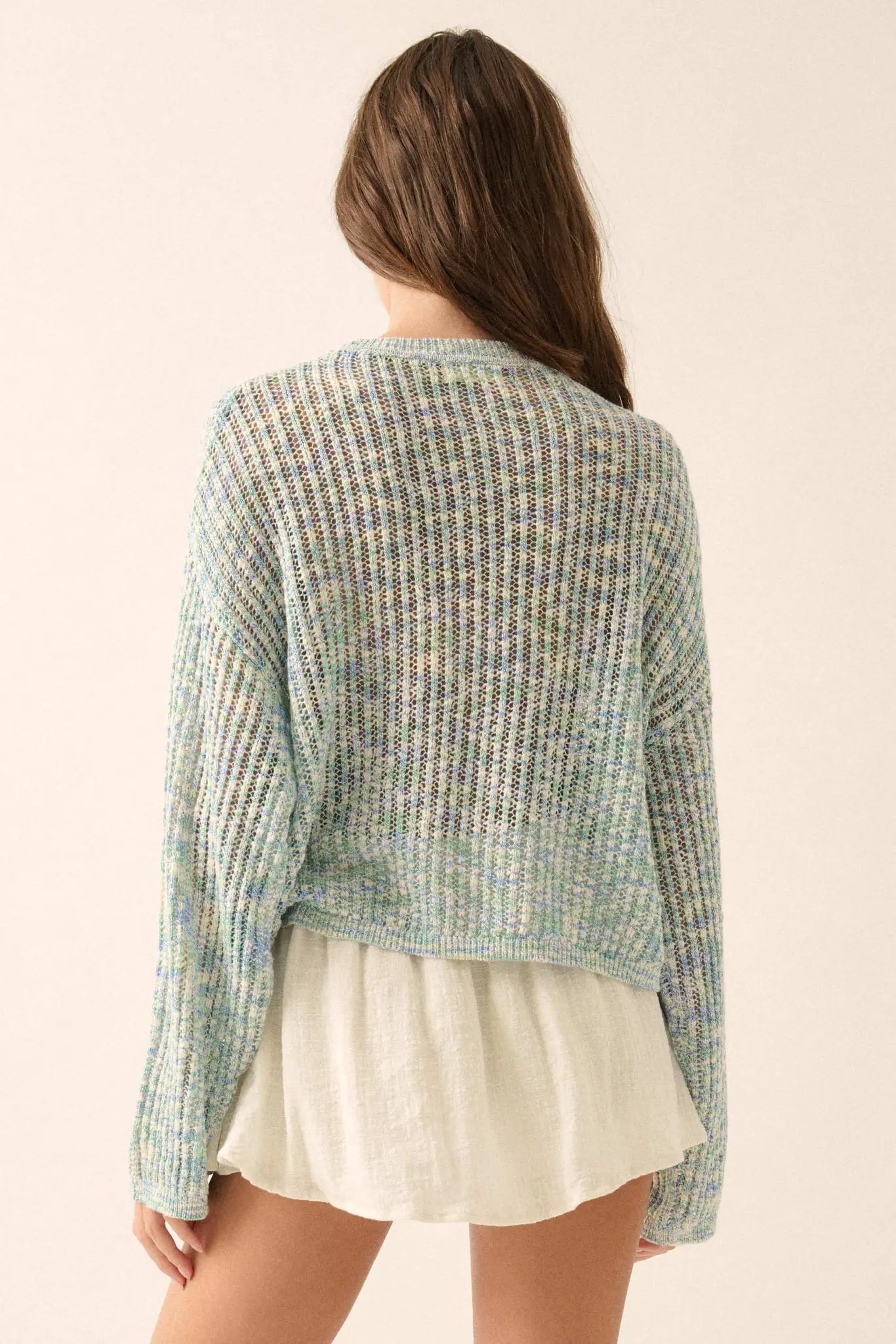 Beautifully Free Ribbed Open-Knit Oversize Sweater - ShopPromesa
