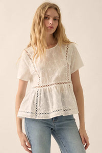 Call Me Angel Bow-Embroidered Babydoll Top - ShopPromesa