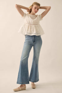 Call Me Angel Bow-Embroidered Babydoll Top - ShopPromesa