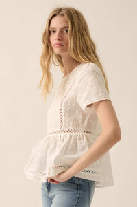 Call Me Angel Bow-Embroidered Babydoll Top - ShopPromesa