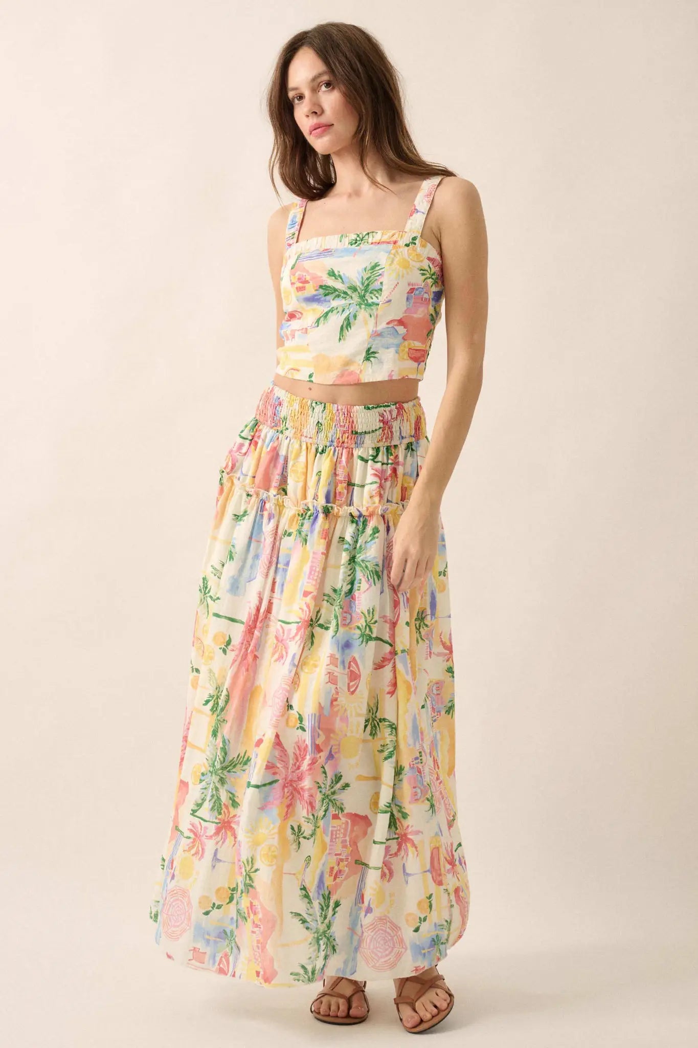 Personal Paradise Tropical-Print Cropped Cami Top - ShopPromesa