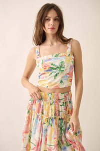 Personal Paradise Tropical-Print Cropped Cami Top - ShopPromesa