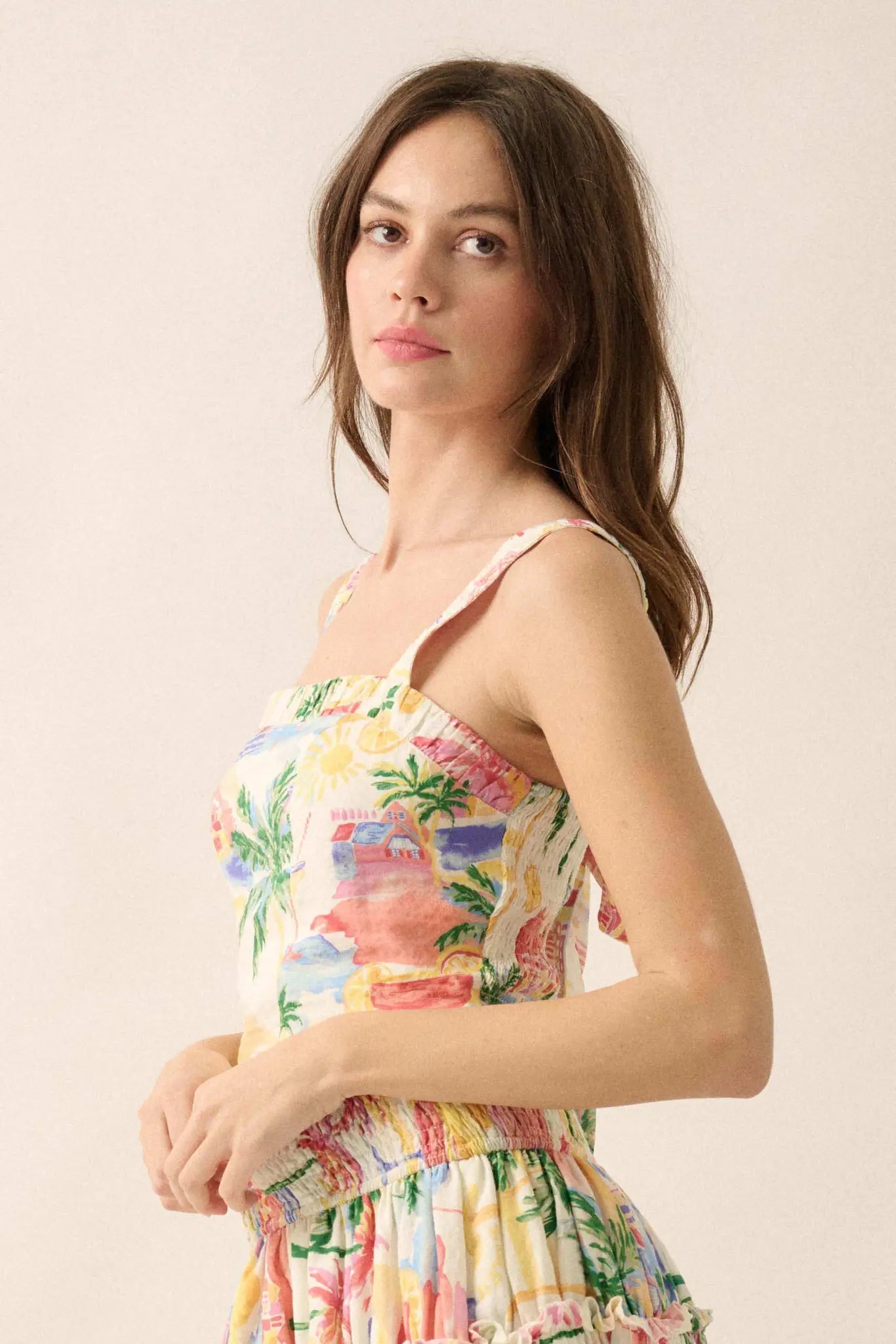 Personal Paradise Tropical-Print Cropped Cami Top - ShopPromesa