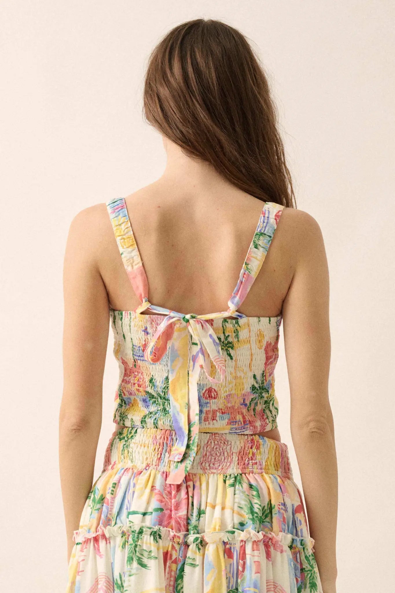 Personal Paradise Tropical-Print Cropped Cami Top - ShopPromesa