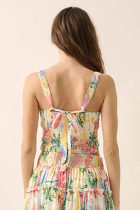 Personal Paradise Tropical-Print Cropped Cami Top - ShopPromesa