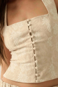 Blooming Loom Floral Tapestry Corset Top - ShopPromesa