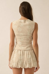 Blooming Loom Floral Tapestry Corset Top - ShopPromesa