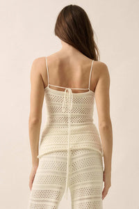 Inner Peace Crochet Knit Buttoned Cami Top - ShopPromesa