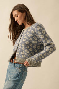 Animal Nature Leopard Jacquard-Knit Cardigan - ShopPromesa